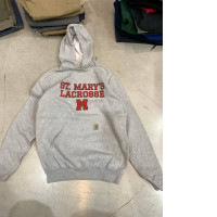 Grey men's hoodie with lacrosse print