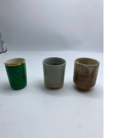 Set of 3 Tall Japanese ceramic teacup 