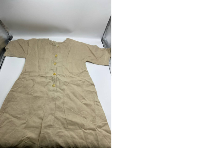 Women's short-sleeved cream-colored long dress Women's short-sleeved cream-colored long dress