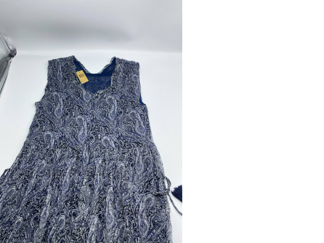 Women's Blue V-neck Sleeveless Long Dress Women's Blue V-neck Sleeveless Long Dress