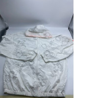 Women's white hooded windbreaker