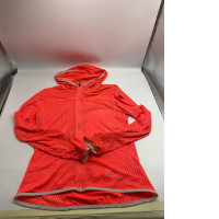 Women's orange mesh hooded windbreaker 