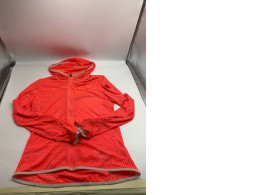 Women's orange mesh hooded windbreaker Women's orange mesh hooded windbreaker