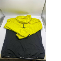 Women's black and yellow hooded windbreaker 