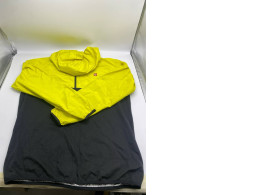 Women's black and yellow hooded windbreaker 
