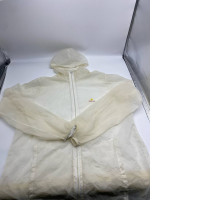 Women's hooded windbreaker in black and light green