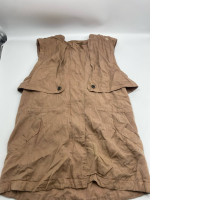 Women's brown round neck sleeveless shirt 