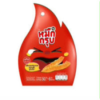 Sunsu Crispy fruit, Mala Seasoned Konjac Noodles, Sunsu, Spicy, Delicious, Low Fat, 50 g, Orange, Red, 1 pack contains 6 sachets