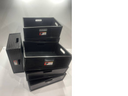 Set of black plastic boxes Set of black plastic boxes