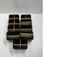 Set of black plastic boxes