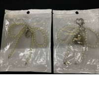 Set of 2 Heart-shaped beaded key chain 