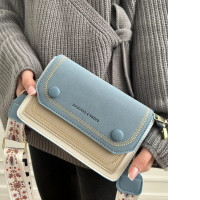 Shoulder bag, white and blue