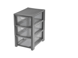 Storage shelf with 3 drawers