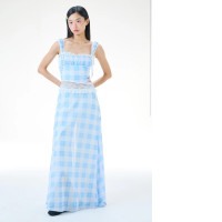 Women's set blue top + skirt