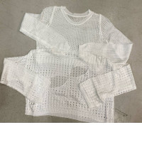 Set of 2 Women's white long-sleeved mesh shirt Set of 2 Women's white long-sleeved mesh shirt