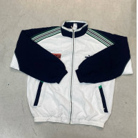 PUMA  White windbreaker with blue stripes 