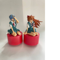 Set of 2 music box figures, Evangelion