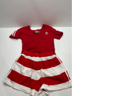 Kid's red sportsuit t-shirt and shorts