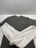 Home suit: t-shirt and white pants