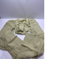 Women's beige evening suit: top and pants