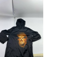 Black hooded longsleeve with skull print