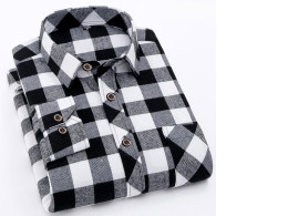 Men's black and white checkered shirt