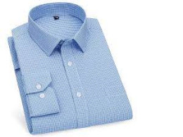 Men's blue and white checkered shirt