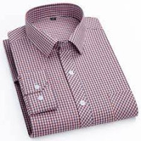 Men's red and white checkered shirt