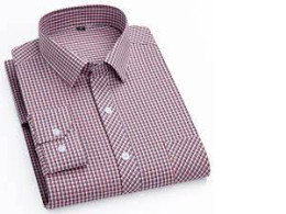 Men's red and white checkered shirt