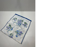 Blue towel with flowers print