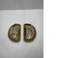 Set of 2  dark brown saucer