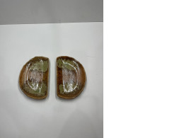 Set of 2  dark brown saucer