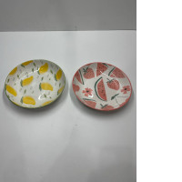 Set of 2 plates with fruit print