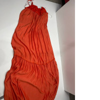 Orange long evening dress