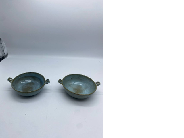 Set of 2 green soup plates Set of 2 green soup plates