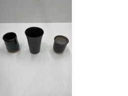 Set of 3 dark brown teacups Set of 3 dark brown teacups