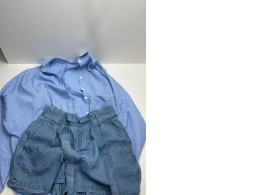 Women's blue casual suit: shirt and shorts