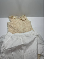 Girl's summer suit: beige t-shirt and white skirt