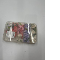 Set of fabric rose ornaments