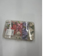 Set of fabric rose ornaments