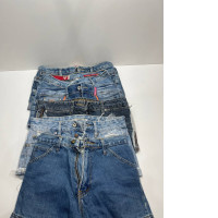 Set of secondhand denim short shorts