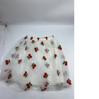 White girl's skirt with cherry print