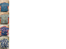 Set of 4 SECONDHAND bright blue shortsleeved Hawaiian shirts Set of 4 SECONDHAND bright blue shortsleeved Hawaiian shirts