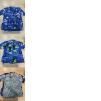 Set of 3 SECONDHAND blue Hawaiian shortsleeved shirts