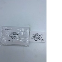 Set of postcard and stickers