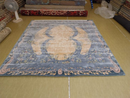 Square blue patterned rug Square blue patterned rug
