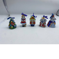 Set of 5 Christmas decoration glass 
