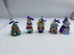 Set of 5 Christmas decoration glass 