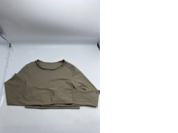 Women's dark green long-sleeved round neck shirt