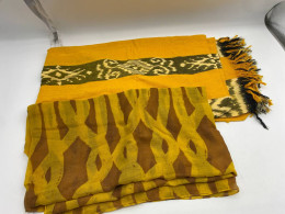 Set of 2 bright brown scarfs